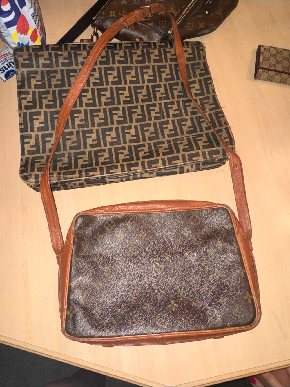 Vintage Louis Vuitton Brown Monogram Crossbody Messenger - Picture 3 of 6